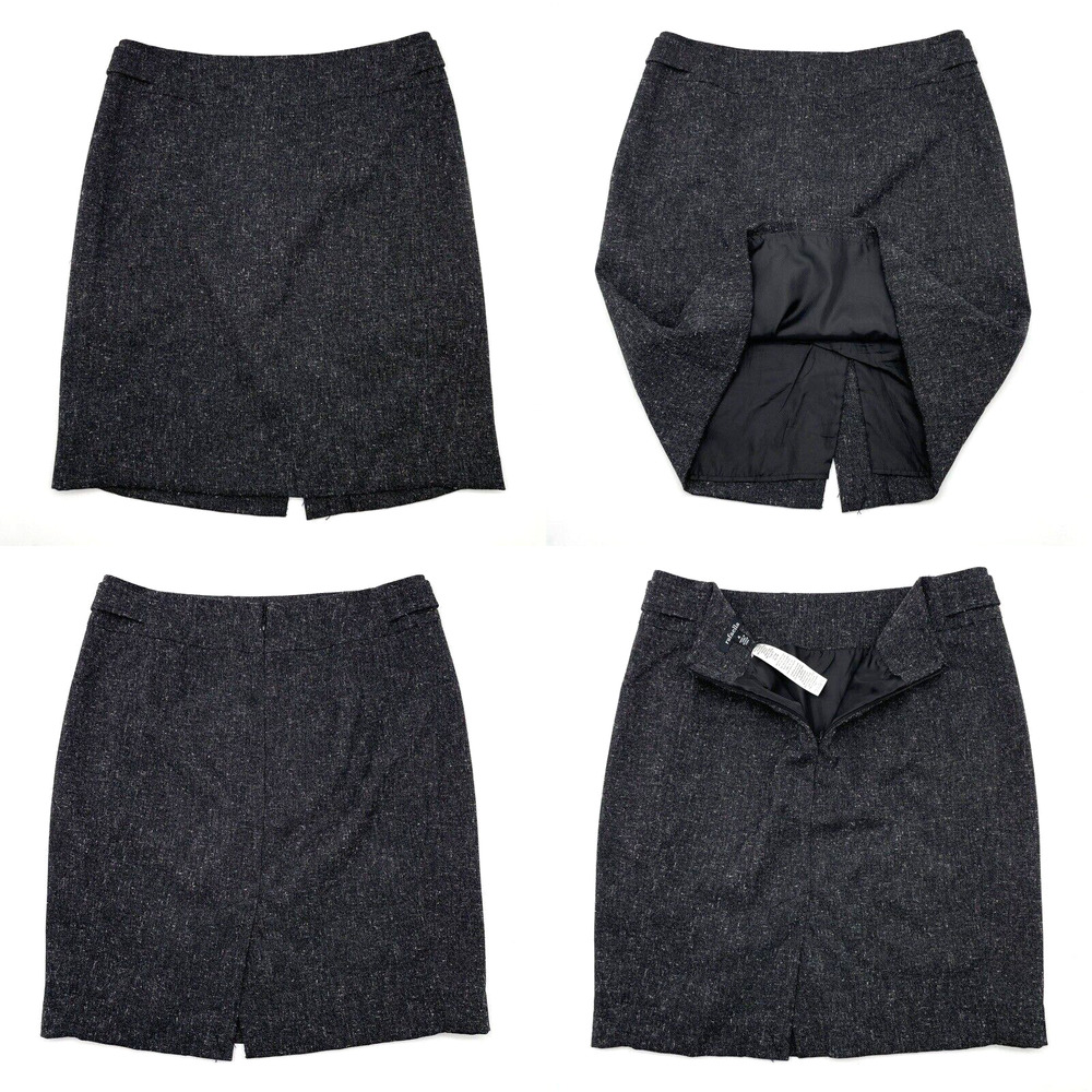 Rafaella Black Tweed-Style Polyester Straight Pencil Skirt Women's 4 30x20"